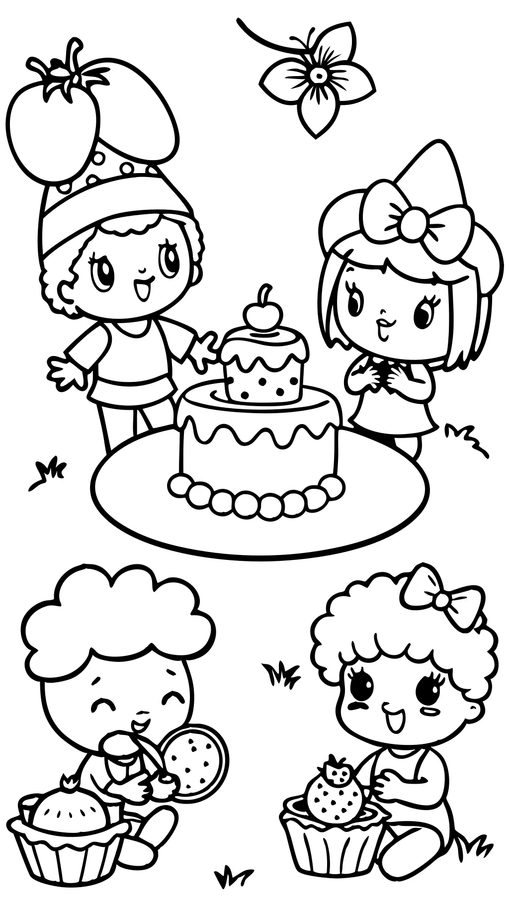 Strawberry Shortcake amigos para colorear